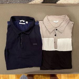 2- XL Calvin Klein short sleeved polo